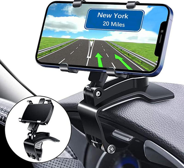 360 Degree Rotation Dashboard Car Phone Holder - Multifunctional One Hand Operation Clip Design Phone Mount Suitable 4-7 inch phones - Car accessories