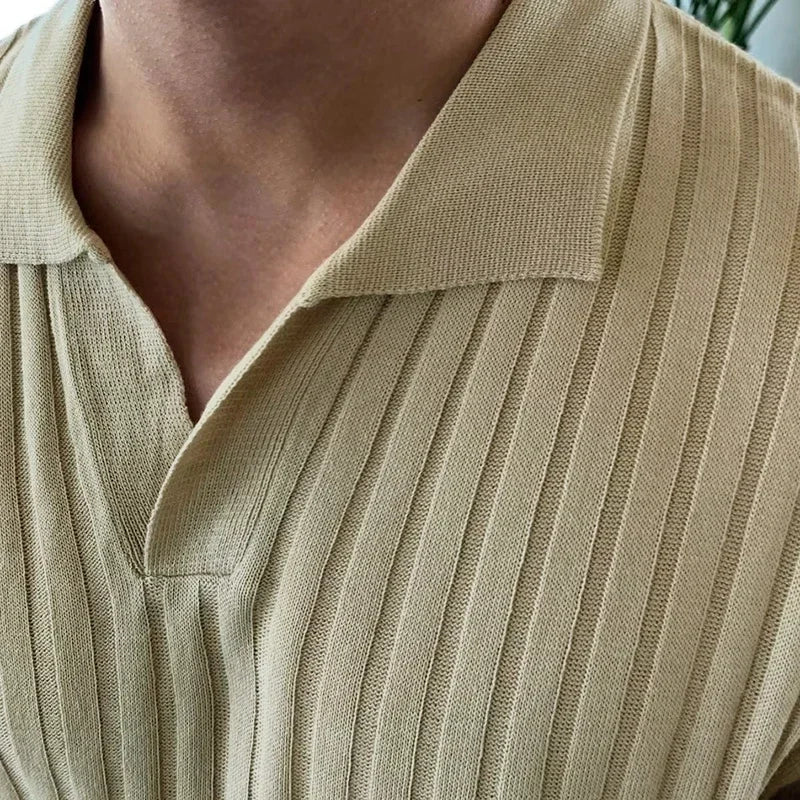 Ribbed Cotton Polo